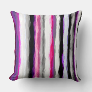 Pink, White and Grey Abstract Stripes Cushion