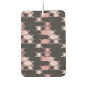 pink white and grey geometric car air freshener