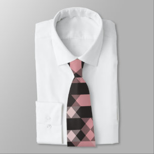 pink white and grey geometric tie