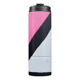 Pink, white, and pink concrete pavement thermal tumbler