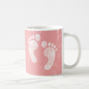 Pink/White Baby Footprints Coffee Mug