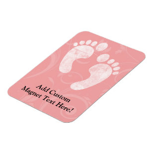 Pink/White Baby Footprints Magnet