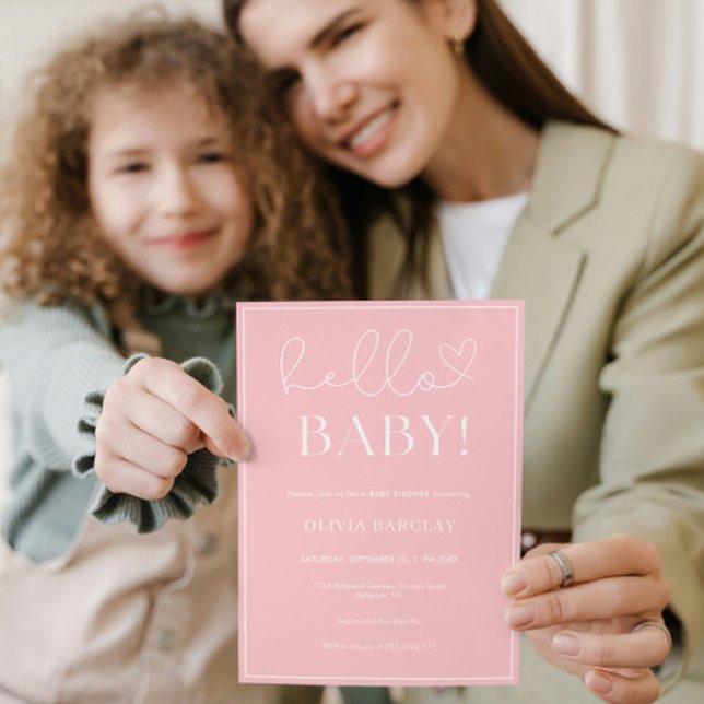 Pink White Baby Girl Shower Invitation (Creator Uploaded)