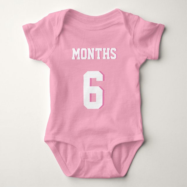 Pink & White Baby | Sports Jersey Design Bodysuit (Front)