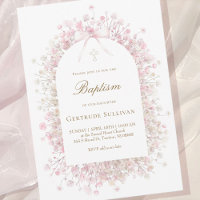 pink white baby's breath flowers Baptism