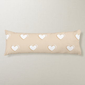 Pink White Beige Cute Simple Heart Pattern Body Cushion