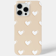 Pink White Beige Cute Simple Heart Pattern