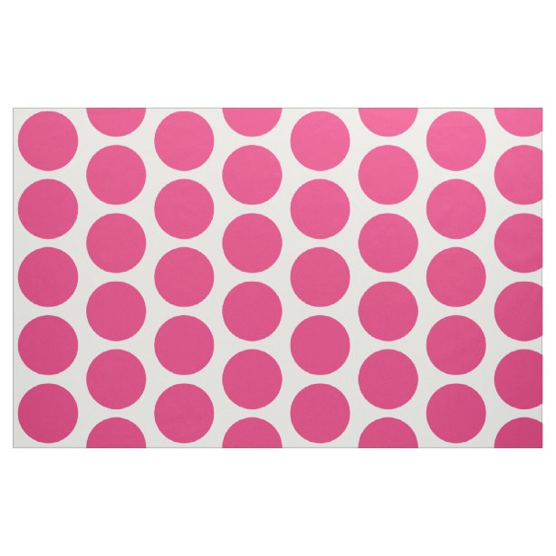 White Pink Polka Dots Fabric Au