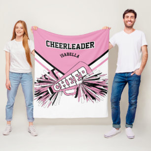 Pink, White & Black - For a Cheerleader 📣   Fleece Blanket