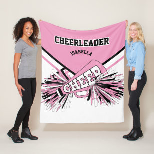 Pink, White & Black - For a Cheerleader 📣   Fleece Blanket