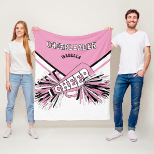 Pink, White & Black - For a Cheerleader 📣   Fleece Blanket