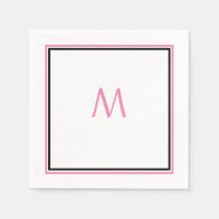 Pink White Black Monogram Initial Custom Name Cool