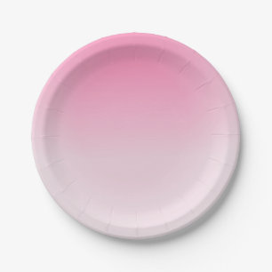 Pink White Blank Trendy Elegant Custom Template Paper Plate