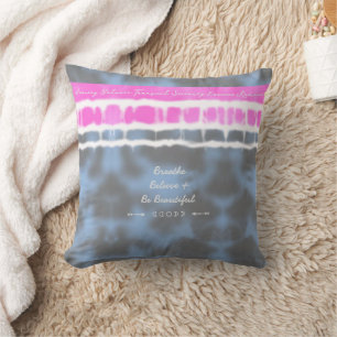 Pink white & Blue Tie dye Twist Sway in Style Cushion