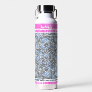 Pink white & Blue Tie dye Twist Sway in Style Water Bottle