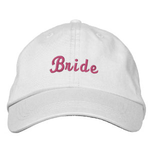 Pink White Bride Bachelorette Wedding Party Cap