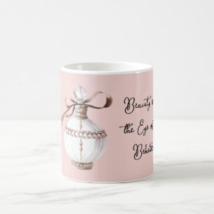 Pink White Bronze Perfume Bottle Beauty  Coffee Mug