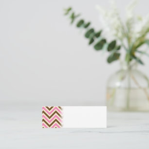 Pink White Brown Zig Zag Lines Cowgirl Country Mini Business Card