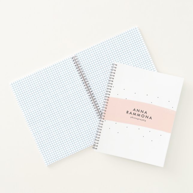 Pink & White Brushstrokes Minimalistic Design Notebook (Inside)