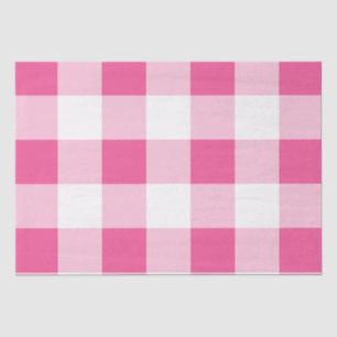 Pink White Buffalo Check Birthday Tissue Paper