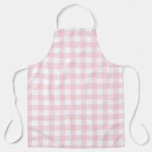 Pink White Buffalo Check Plaid Apron
