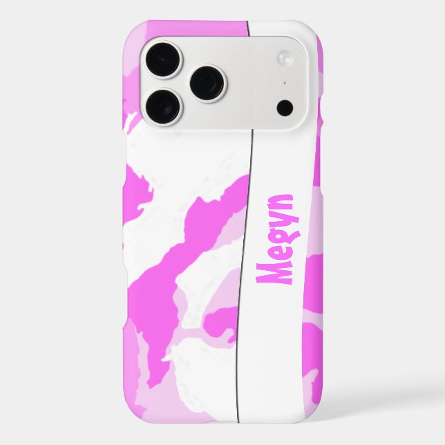 Pink White Camouflage Pattern Template (Back)