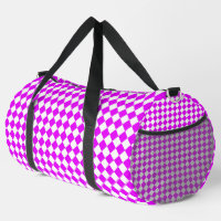 Pink White Checker Diamond Pattern Large