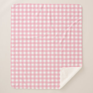 Pink & White Chequerboard Sherpa Blanket