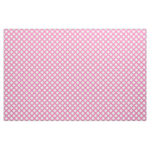 Pink White Chequered Diamond Pattern Fabric