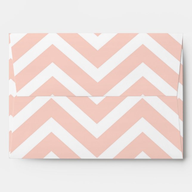 Pink & White Chevron Modern Invite Envelope (Back (Top Flap))