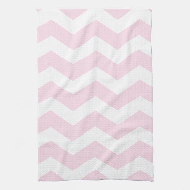 Pink & White Chevron Pattern Tea Towel (Vertical)