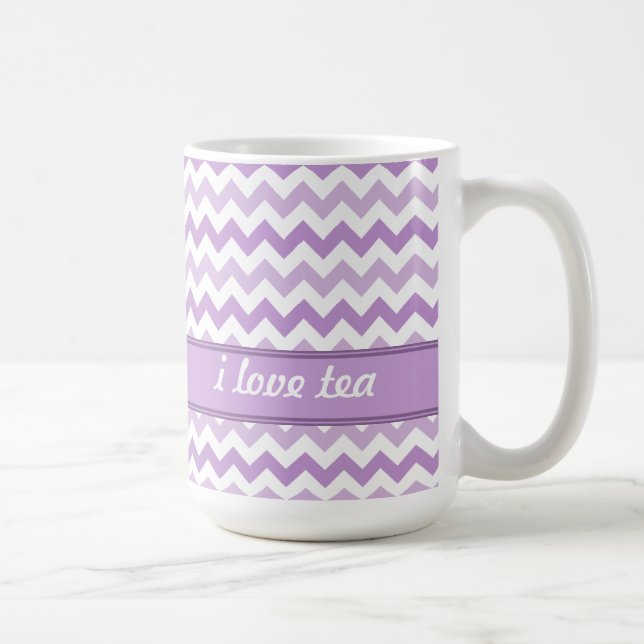 Pink & White Chevron personalised Mug (Right)