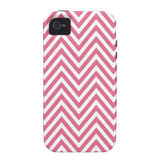 Pink White Chevron Zig Zag iPhone 4 Case (Back)