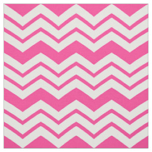 Pink White Chevron Zigzag Pattern Design Fabric