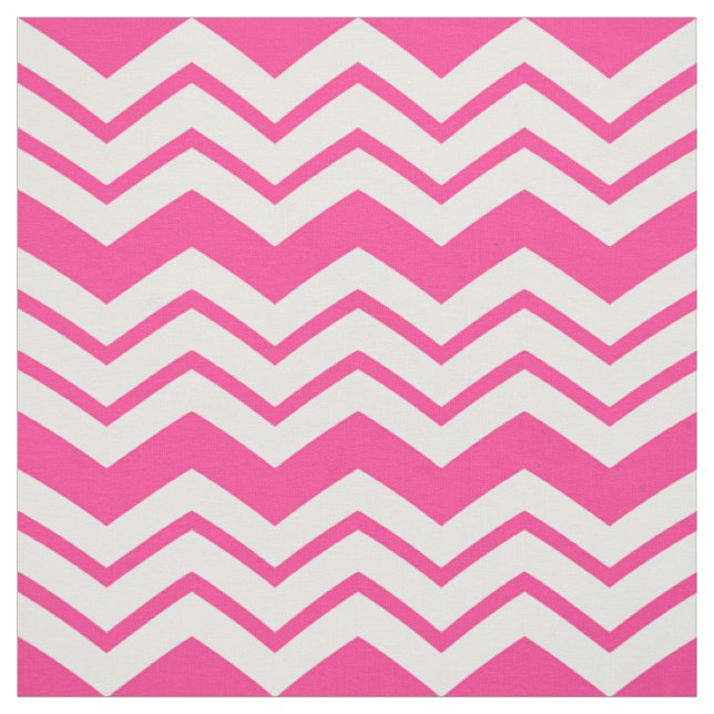 Pink White Chevron Zigzag Pattern Design  Fabric (Swatch)