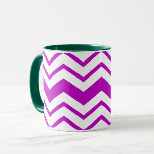 Pink White Chevron Zigzag Pattern Design  Mug