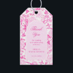 Pink White Chinoiserie Floral Bridal Shower Favour Gift Tags<br><div class="desc">This chinoiserie-inspired design features elegant botanical florals,  birds and greenery in magenta and white. Personalise the tags with your details and if you want to further re-arrange the style and placement of the text,  please press the "Click to customise further" button.</div>