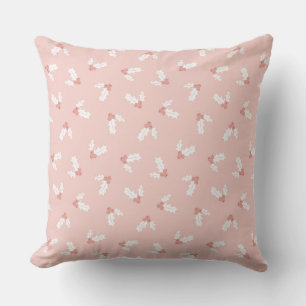 PINK & WHITE CHRISTMAS HOLLY BERRIES CUSHION