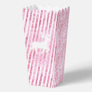 Pink & White Christmas Joy Reindeer Favour Box