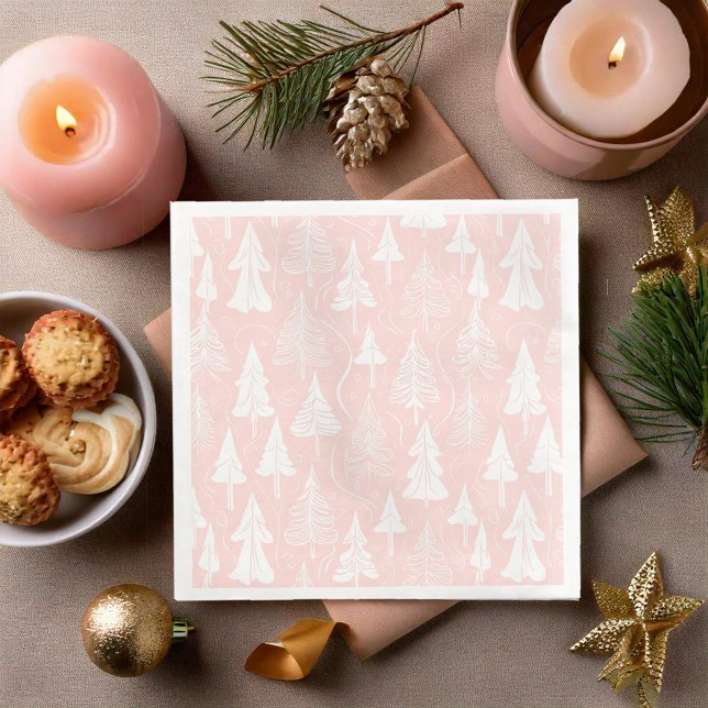 Pink White Christmas Pattern#6 ID1009 Napkin (Creator Uploaded)