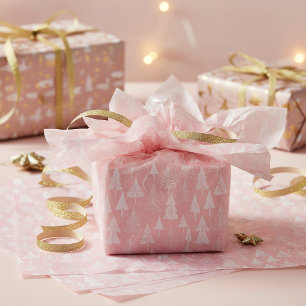 Pink White Christmas Pattern#6 ID1009 Tissue Paper