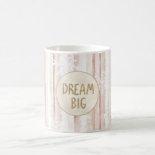 Pink White Christmas Stripes Gold Glitter Dream Coffee Mug