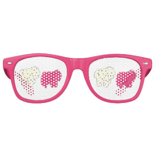 Pink White Circus Zoo Animal Cookies Crackers Retro Sunglasses
