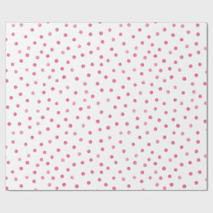 Pink White Confetti Dots Pattern Wrapping Paper