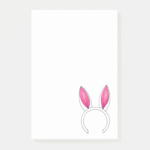 Pink White Cute Easter Bunny Rabbit Ears Animal Post-it Notes