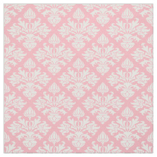 Pink, White Damask Pattern #3 Size6 Fabric