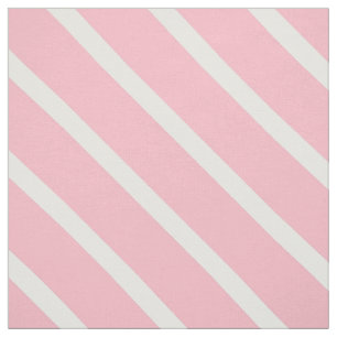 Pink & White Diagonal Stripes Fabric