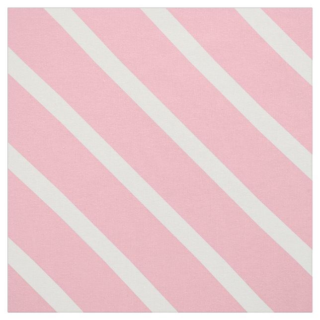 Pink & White Diagonal Stripes Fabric (Swatch)