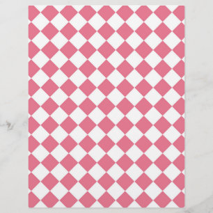 Pink White Diamond Chequered Pattern Custom Letterhead