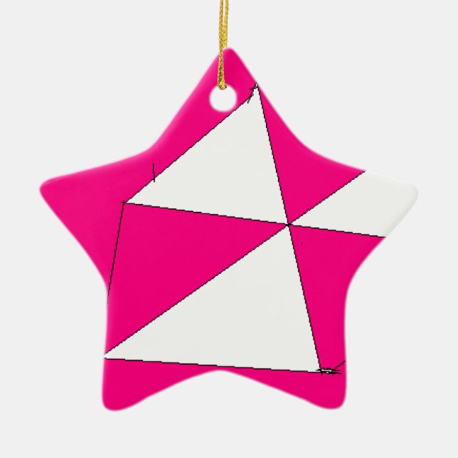 Pink White Digital Painting, Kids Art Ceramic Ornament (Front)
